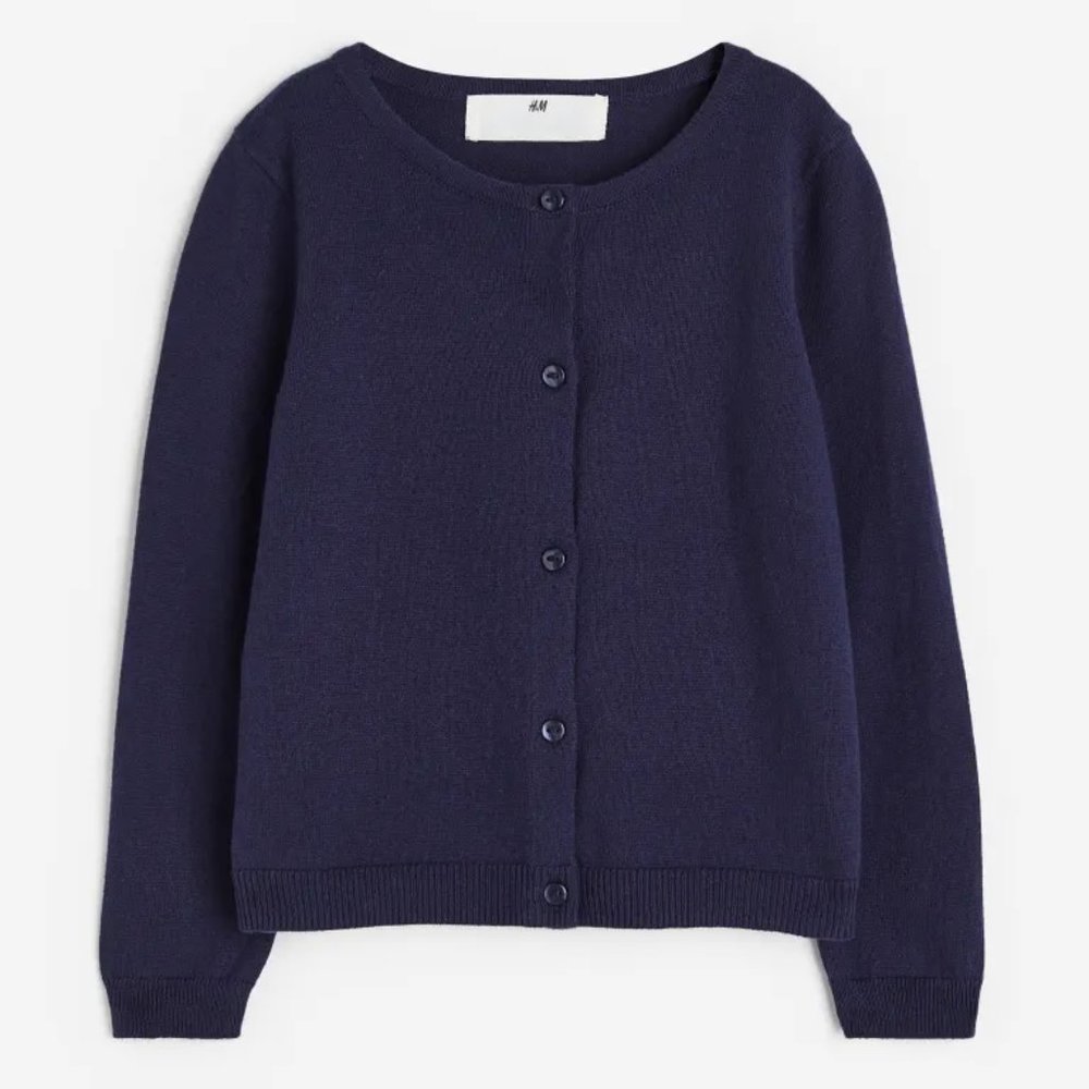 H&M Navy Fine-knit Cotton Cardigan/ NWT/4T